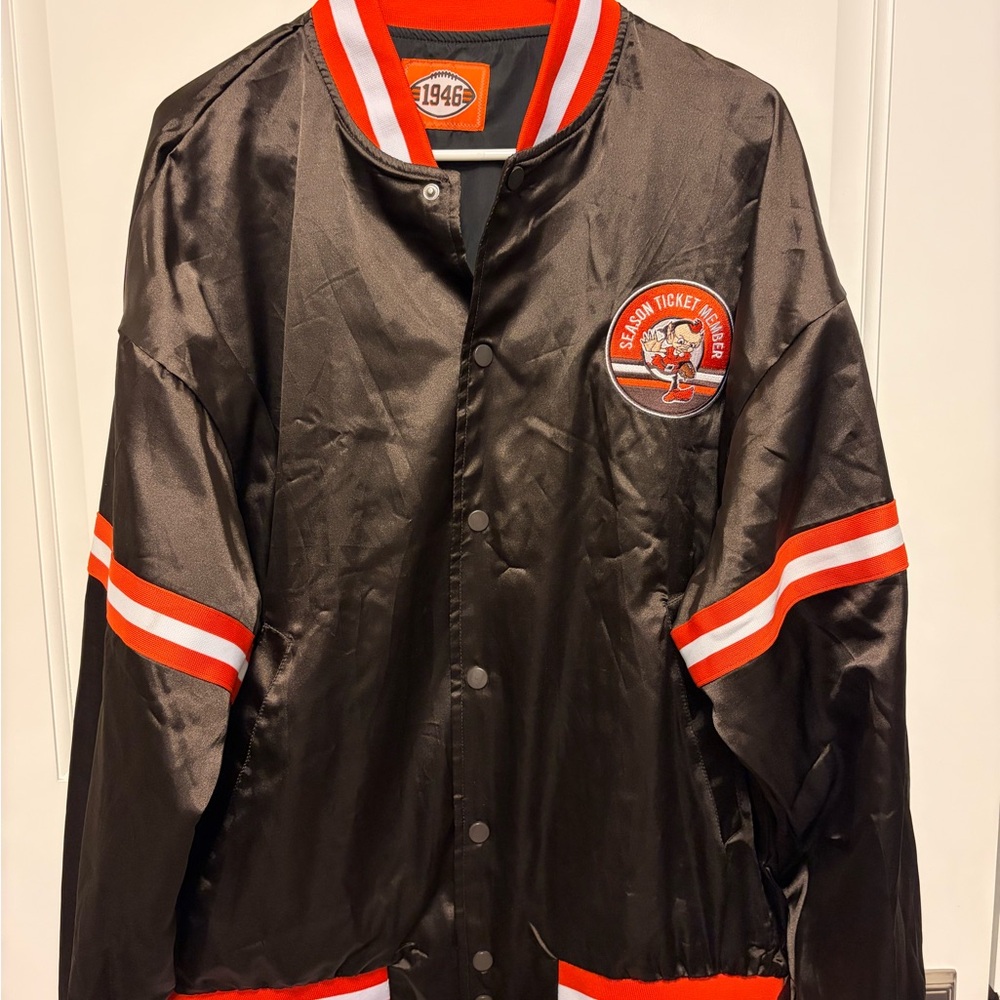 Browns Satin Varsity Jacket
